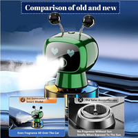 Diffuseur de parfum intelligent pour voiture en forme de robot mignon, rechargeable par USB, désodorisant créatif pour voiture avec écran LED pour porte-gobelet