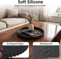 Plateau rond en silicone multifonctionnel pour bijoux, cosmétiques, rangement de salle de bain