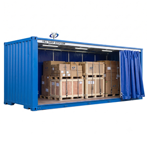 Bâche rétractable en <span class=keywords><strong>PVC</strong></span> robuste pour conteneur maritime à rideaux latéraux de 20 et 40 pieds, personnalisée Yinjiang - Product Image 6