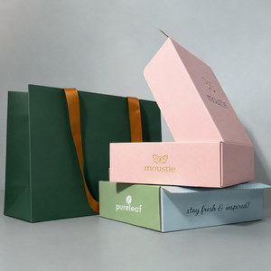 Boîte d'expédition pour masques faciaux et soins de la peau avec bande déchirable, emballages DTC en carton ondulé B, logo personnalisé OEM - Product Image 3