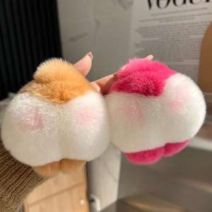CHENXI Porte-clés en peluche 3D doux Corgi avec pompon, imprimé UV, animal en peluche, pour sac à dos et clés de voiture, rentrée scolaire - Product Image 5
