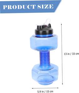 Botella Deportiva de Plástico Resistente, Portátil, a Prueba de Fugas, Libre de BPA, de 2.6L, con Forma de Mancuerna - Product Image 4