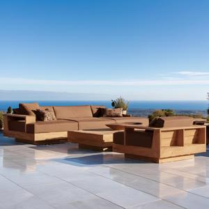 Nouveauté : Ensemble de meubles de jardin et de patio d'extérieur, table basse en teck Hotel <span class=keywords><strong>Tropea</strong></span>, mobilier de luxe moderne pour salle à manger, cour Sigma - Product Image 1