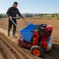 Planteuse d'ail autoportée avec espacement réglable des rangs pour différents types de sols
