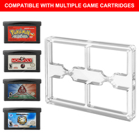 4 slot penutup pelindung UV akrilik bening Game Boy untuk GBA SP GBM kotak tampilan penyimpanan kartrid kartu komunikasi berkabel