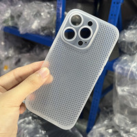 Housse de téléphone en PP pour iPhone 12 13 14 15 17 Pro Max Dissipation de la chaleur d'été Creux Respirant Ultra Thin Grid