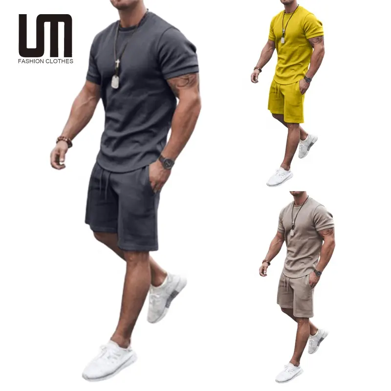 Custom Logo Printed Wholesale Cheap Men Clothes T Shirt Jogger Running Plus Size Shorts Set Tracksuits