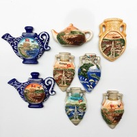 Aimants de réfrigérateur de collection de paysages 3D de souvenirs touristiques d'Alacati de ville touristique de Turquie en résine personnalisée