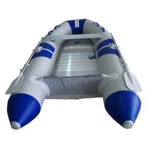 High Performance Grey 11 ft PVC Sport Inflatable Boat aluminum floor With bench Seat for Fishing Boat