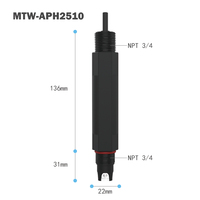 Electrodo de pH Industrial MTW-APH2510 Serie OEM, Rango de pH 0-14, Rango de Temperatura 0-80°C, Tiempo de Respuesta de 30 Segundos para Aguas Residuales