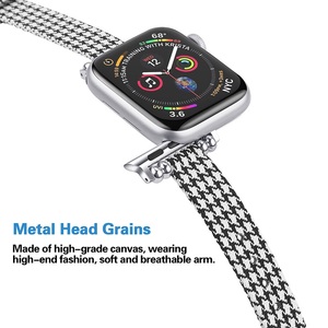 <span class=keywords><strong>Cinturino</strong></span> per bracciale con fibbia in metallo <span class=keywords><strong>argento</strong></span> per <span class=keywords><strong>Apple</strong></span> <span class=keywords><strong>Watch</strong></span> 38mm 40mm 42mm 44mm <span class=keywords><strong>cinturino</strong></span> per orologio in tela di Nylon sottile - Product Image 2