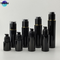 Offre Spéciale 10g 30g 50g mat cosmétiques crème pour le visage pompe de réservoir spray 30ml 50ml 100ml noir verre dépoli lotion bouteille conteneur