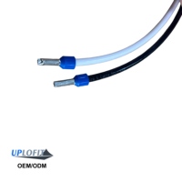 Câble d'alimentation industriel 10AWG THHN en cuivre toronné pour contrôleur de batterie, 36 po (910 mm), blanc/noir, avec bornes à anneaux, 600 V
