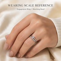 Ensemble de bagues de mariage en moissanite, bague de fiançailles en argent sterling 925 et alliance assortie 0,1 CT