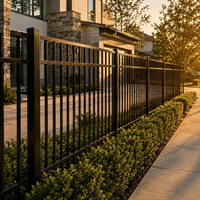 Clôture en aluminium sur mesure facile à installer, directement de l'usine, pré-percée, sans soudure, revêtement en poudre, clôture de sécurité pour jardin en alliage