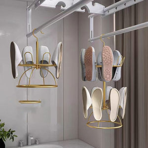 Scarpiera Portatile in Metallo con Scatola, Supporto Multifunzionale per Asciugare e Conservare Scarpe e Ciabatte da Balcone - Product Image 6