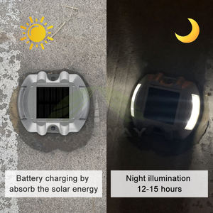 Lampes solaires LED en aluminium pour allées <span class=keywords><strong>de</strong></span> jardin, marches, ponts et sols extérieurs, balises solaires LED pour routes, marqueurs routiers surélevés en forme d'œil <span class=keywords><strong>de</strong></span> chat - Product Image 3