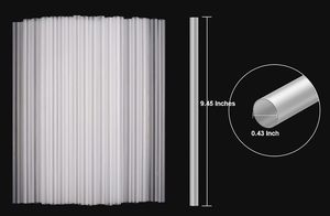 Pailles en plastique noires et blanches, emballées individuellement, transparentes, larges, jetables, pour fêtes, produits écologiques - Product Image 2