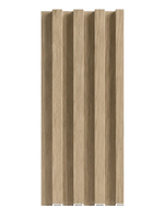 Panneau décoratif intérieur de 24 mm avec rainures en grain de bois 3D, revêtements muraux en WPC imperméables, panneaux muraux en WPC cannelés modernes