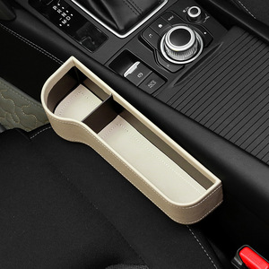 Organizzatore per Auto con Portabicchieri e Riempitivo per Spazio tra Sedili in Pelle PU, Scatola Portaoggetti per Console Centrale - Product Image 4