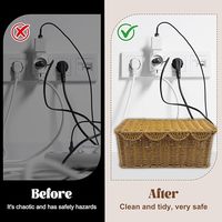 Caja Organizadora de Cables Hecha a Mano con Borde Festoneado, de Plástico Imitación Ratán, para Ocultar Cables de TV, Computadora y USB en el Hogar