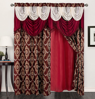 Rideau Jacquard Double Couche Valance Prêt à Poser à Passe-Tringle, Belle Maison, en Gros, en Promotion pour Chambre et Salon