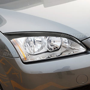 1 paire de garnitures de phares en fibre de carbone véritable pour Ford Focus 2005 2006 2007 2008, autocollants de capot de lampe - Product Image 6