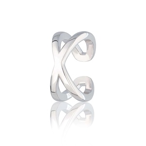 LOZRUNVE Trendy Jewelry Factory Custom Minimalist Jewelry Knot Cross Over <strong>Ear</strong> <strong>Cuff</strong> Earring <strong>Silver</strong> 925 - Product Image 3