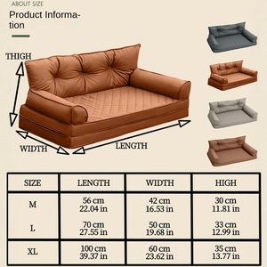 Luxurious Anti-slip Solid Rectangle Pet <b>Sofa</b> Bed Durable Water-resistant Detachable Washable Portable Soft Comfortable Dog Cat - Product Image 4