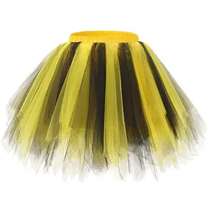 ฮาโลวีน Bee เครื่องแต่งกายผู้หญิงกระโปรง Tulle วินเทจผู้ใหญ่ Tutu กระโปรงสีเหลืองและสีดําผู้ใหญ่บัลเล่ต์ Tutu