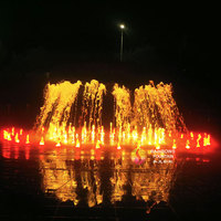 Fontaine musicale sur sol sec entièrement personnalisée et de grande envergure pour les centres de villégiature, les parcs et les centres commerciaux