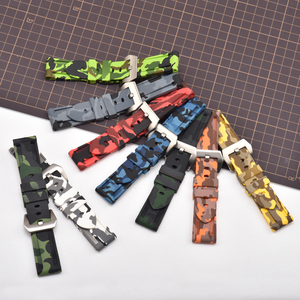 Bán Buôn 20Mm 22Mm 24Mm 26Mm <span class=keywords><strong>Camo</strong></span> Cao Su Ngụy Trang Silicone Ban Nhạc Đồng Hồ Dây Đeo Cho Panerai 111 386 441 Đồng Hồ Cơ Khí - Product Image 5