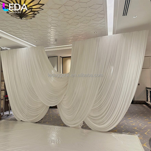 LEDA Cortina Curva de Seda Láctea Beige para Decoración de Escenarios de Boda, Tamaño Personalizado, Elegante y a la Moda - Product Image 3