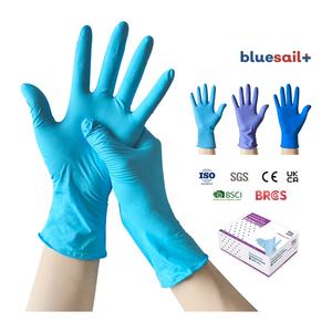 Guantes de nitrilo sin látex, impermeables, con textura, 3mil, desechables, azul Lago, sin polvo, guantes de nitrilo para uso industrial - Product Image 1