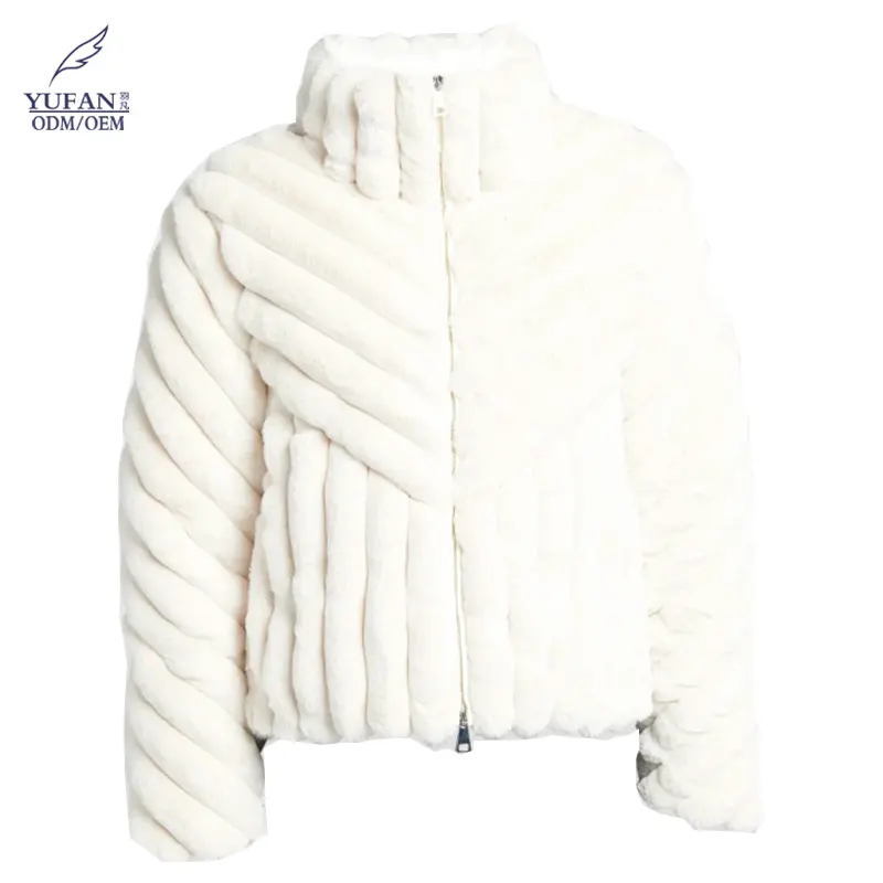 YuFanODM卸売カスタム無地レディースルーズジャケットシェルパ冬コート女性用ストリートファッションフリース