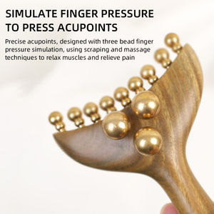 Herramienta de Masaje Gua Sha de Madera y Latón para Meridianos, Masajeador Corporal Completo para Pecho y Senos, Incluye Nódulos <span class=keywords><strong>Linfáticos</strong></span> Axilares para Masaje Facial - Product Image 5