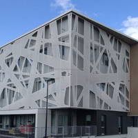 Panneaux de revêtement mural extérieur en aluminium gravé, élégants et modernes, pour systèmes de façade de bâtiment