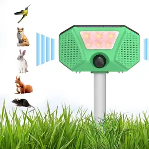 Saijzek nuovo 360 repellente per animali intelligenti ad ultrasuoni ad energia solare per esterni cervo/gatto/scimmia/maiale selvatico/repellente per uccelli