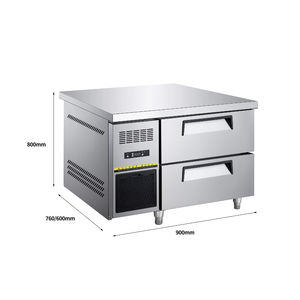 NE-1184 60cm de altura equipo de cocina soporte refrigerador de acero inoxidable refrigerado por aire encimera Chef Base congelador con ruedas - Product Image 1