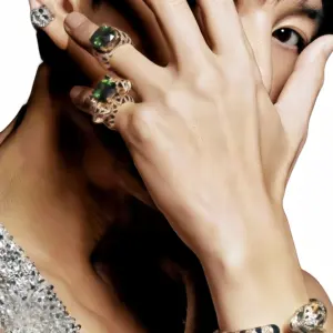 MUSHAN Anelli a Grappolo di Lusso in <span class=keywords><strong>Argento</strong></span> Sterling 925 Placcato Oro 18K con Zaffiro e Diamante ad Alto Tenore di Carbonio Design <span class=keywords><strong>Gatto</strong></span> Leopardo per Matrimonio - Product Image 5