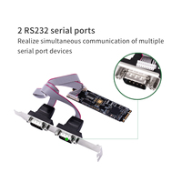 Tarjeta Adaptadora de Puerto Serie Dual RS232 Lekuo Industrial M.2 B+M Key, PCIe 2.0 X1, 2 Puertos, 921.6kbps, 16550 UART, 1 Año de Garantía