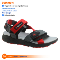 Sandales d'été pour hommes ODM avec fermeture auto-agrippante, bout ouvert, semelle intermédiaire en Phylon, doublure en tricot, semelle extérieure en caoutchouc, anti-odeur et respirantes