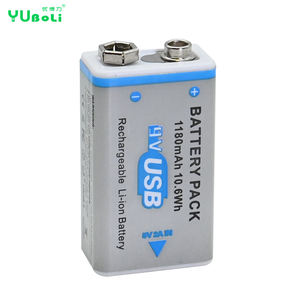 Batería Recargable de Iones de Litio de <span class=keywords><strong>9V</strong></span> y 1180mAh de Larga Duración con USB-C para Detectores de Humo, Equipos de Música, Juguetes de Control Remoto - Product Image 4