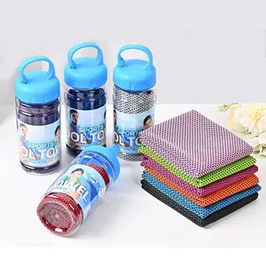 Snap garrafa transportar respirável qualidade toalha fria Frio fio rapidamente seco esporte instantâneo Cooling Towel
