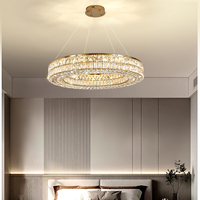 Lustre de restaurant ovale rectangulaire en cristal en acier inoxydable chromé LED Lustre 3000K-6000K Lampe suspendue pour salon
