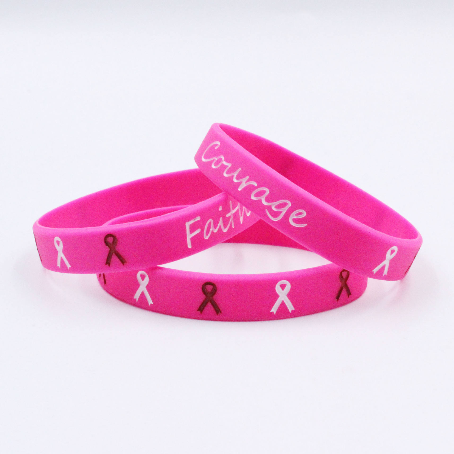 Ruban De Cancer Du Sein Avec Un Papillon De Haute Qualité Pour Les Industries De La Mode Et De L'artisanat