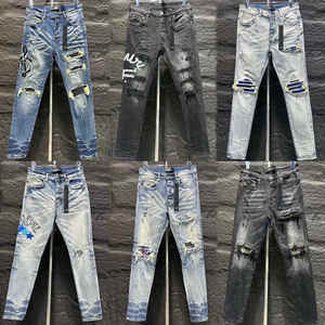 2025 Melhor Venda Amirys Calças Masculinas Motociclista Jeans Bordado Algodão Moda Tendência Homens Calças Finas Unisex Casual Jeans - Product Image 5