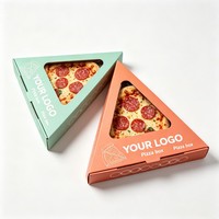Scatola Triangolare per Fette di Pizza Personalizzata all'Ingrosso, Confezione Alimentare in Carta Usa e Getta con Finestra Trasparente