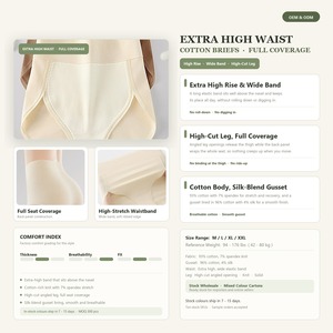 Mutande Post-Parto a Vita Alta con Controllo Pancia, Sollevamento Glutei, Antibatteriche e Copertura Estesa dell'Inguine per <span class=keywords><strong>Donne</strong></span> - Product Image 2