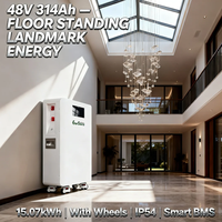 Baterai Lithium 48V 314Ah 15kWh untuk Sistem Penyimpanan Energi, Terpasang di Dinding dengan Roda